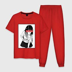 Пижама хлопковая мужская SENPAI Babe, цвет: красный
