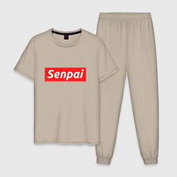 Пижама хлопковая мужская Senpai Supreme, цвет: миндальный