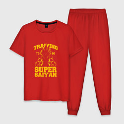 Пижама хлопковая мужская Super Saiyan Training, цвет: красный