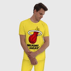 Пижама хлопковая мужская Miami Heat-logo, цвет: желтый — фото 2