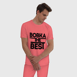 Пижама хлопковая мужская Вовка the best, цвет: коралловый — фото 2