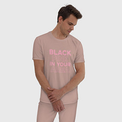 Пижама хлопковая мужская Black Pink in youe area, цвет: пыльно-розовый — фото 2