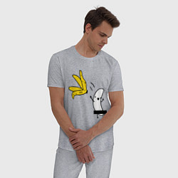 Пижама хлопковая мужская Банан стриптизер, цвет: меланж — фото 2