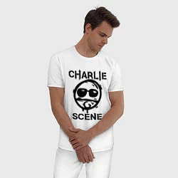 Пижама хлопковая мужская HU: Charlie Scene, цвет: белый — фото 2