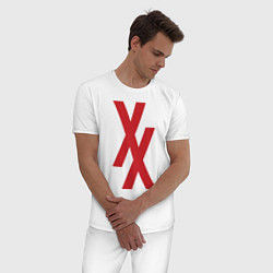 Пижама хлопковая мужская XX, цвет: белый — фото 2