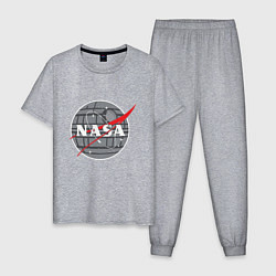Пижама хлопковая мужская NASA: Death Star, цвет: меланж