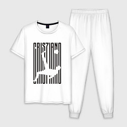Пижама хлопковая мужская Cris7iano, цвет: белый