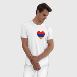 Пижама хлопковая мужская Love Armenia, цвет: белый — фото 2