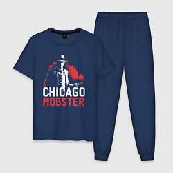 Пижама хлопковая мужская Chicago Mobster, цвет: тёмно-синий