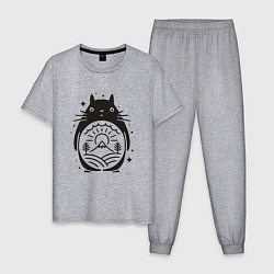 Пижама хлопковая мужская Narute Totoro, цвет: меланж