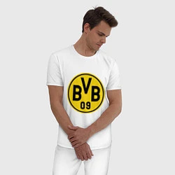 Пижама хлопковая мужская BVB 09, цвет: белый — фото 2