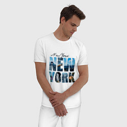 Пижама хлопковая мужская White New York, цвет: белый — фото 2
