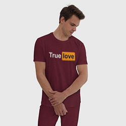 Пижама хлопковая мужская True Love, цвет: меланж-бордовый — фото 2