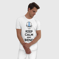 Пижама хлопковая мужская Keep Calm & Bend, цвет: белый — фото 2