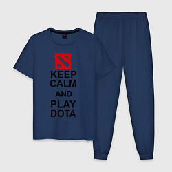 Пижама хлопковая мужская Keep Calm & Play Dota, цвет: тёмно-синий