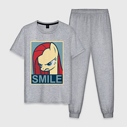 Пижама хлопковая мужская MLP: Smile, цвет: меланж