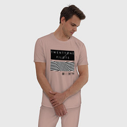 Пижама хлопковая мужская TOP: Geometry, цвет: пыльно-розовый — фото 2