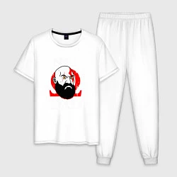 Пижама хлопковая мужская Dad Kratos, цвет: белый