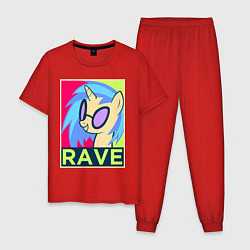 Пижама хлопковая мужская DJ Pon-3 RAVE, цвет: красный
