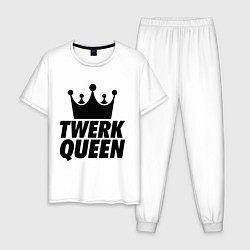 Пижама хлопковая мужская Twerk Queen, цвет: белый