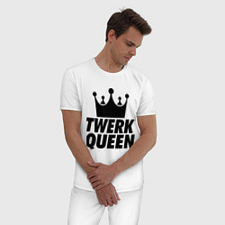 Пижама хлопковая мужская Twerk Queen, цвет: белый — фото 2