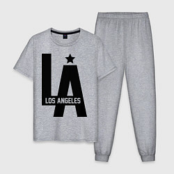 Пижама хлопковая мужская Los Angeles Star, цвет: меланж