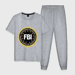 Пижама хлопковая мужская FBI Departament, цвет: меланж