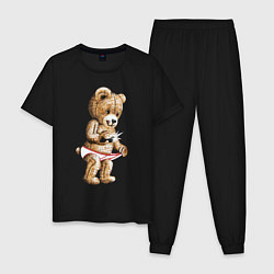 Пижама хлопковая мужская Nasty Bear, цвет: черный