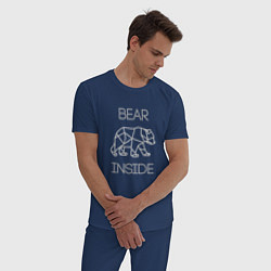 Пижама хлопковая мужская Bear Inside, цвет: тёмно-синий — фото 2