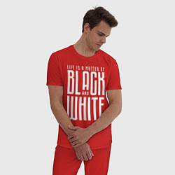 Пижама хлопковая мужская Juventus: Black & White, цвет: красный — фото 2