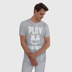 Пижама хлопковая мужская Marshmello: Play Fortnite, цвет: меланж — фото 2
