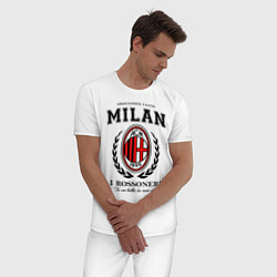 Пижама хлопковая мужская Milan: I Rossoneri, цвет: белый — фото 2