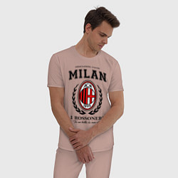 Пижама хлопковая мужская Milan: I Rossoneri, цвет: пыльно-розовый — фото 2