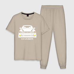 Пижама хлопковая мужская Toyota Chaser JZX100, цвет: миндальный