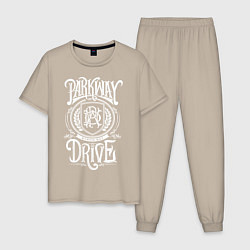 Пижама хлопковая мужская Parkway Drive, цвет: миндальный