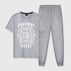 Пижама хлопковая мужская Parkway Drive: Australia, цвет: меланж