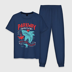 Пижама хлопковая мужская Parkway Drive: Unbreakable, цвет: тёмно-синий