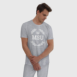 Пижама хлопковая мужская MSU, цвет: меланж — фото 2