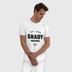 Пижама хлопковая мужская Shady records, цвет: белый — фото 2