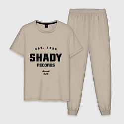 Пижама хлопковая мужская Shady records, цвет: миндальный