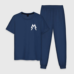 Пижама хлопковая мужская Metro: Sparta цвета тёмно-синий — фото 1