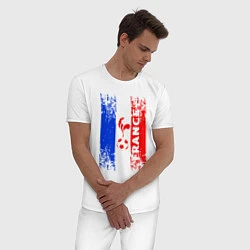 Пижама хлопковая мужская France Team, цвет: белый — фото 2
