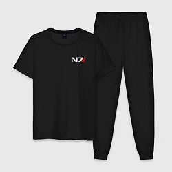 Пижама хлопковая мужская Mass Effect N7, цвет: черный
