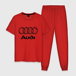 Пижама хлопковая мужская AUDI, цвет: красный