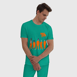 Пижама хлопковая мужская Misfits Orange, цвет: зеленый — фото 2