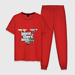 Пижама хлопковая мужская GTA V: City, цвет: красный