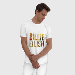 Пижама хлопковая мужская Billie Eilish, цвет: белый — фото 2