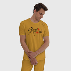 Пижама хлопковая мужская Stray Kids, цвет: горчичный — фото 2
