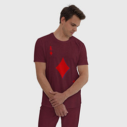 Пижама хлопковая мужская Бубновый туз, цвет: меланж-бордовый — фото 2