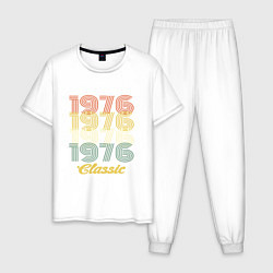 Пижама хлопковая мужская 1976 Classic, цвет: белый